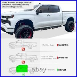 APS Power Running Boards Fit 22-24 Chevy Silverado GMC Sierra Crew Cab APS Power Running Boards Fit 22-24 Chevy Silverado GMC Sierra Crew Cab