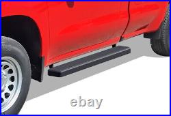 APS Running Boards 5-inch Matte Black Fit 19-24 Silverado Sierra Regular Cab