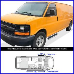 APS Running Boards 5 inches Silver Fit 03-24 Chevy Express GMC Savana