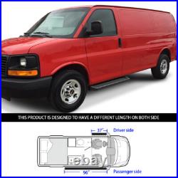 APS Running Boards 6 inches Matte Black Fit 03-25 Chevy Express GMC Savana