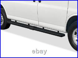 APS Running Boards 6 inches Matte Black Fit 03-26 Chevy Express GMC Savana