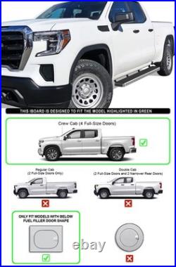 APS Running Boards 6in Fit 19-26 Chevy Silverado GMC Sierra Crew Cab