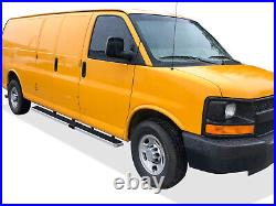 APS Stainless Steel 6-inch Running Boards Fit 03-25 Chevy Express GMC Savana