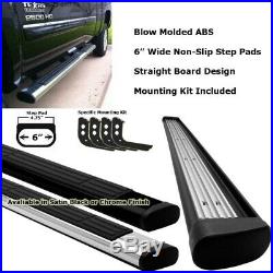Black ABS Plastic Molded Straight 6 Wide Step Running Board For 07-14 GMC Yukon