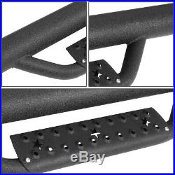 Coated Round Tube Step Bar Running Boards for Chevy GMC Heavy Duty Reg Cab 07-19