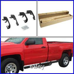 Coated Round Tube Step Bar Running Boards for Chevy GMC Heavy Duty Reg Cab 07-19