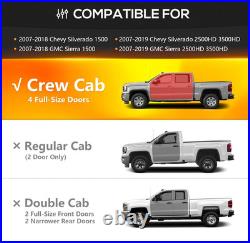 Crew Cab Running Boards Compatible for 2007-2018 Chevy Silverado & GMC Sierra 15