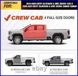 Crew Cab Running Boards Side Steps Compatible with 2019-2026 Chevy Silverado & G