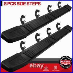 FOR 2019-2026 Silverado/Sierra 1500 Crew Cab S Running Board 6 Black Nerf Bar