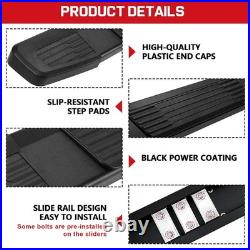 FOR 2019-2026 Silverado/Sierra 1500 Crew Cab S Running Board 6 Black Nerf Bar