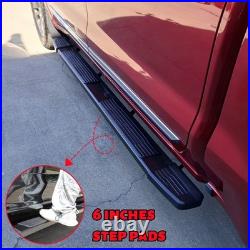 FOR 2019-2026 Silverado/Sierra 1500 Crew Cab S Running Board 6 Black Nerf Bar