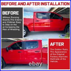 FOR 2019-2026 Silverado/Sierra 1500 Crew Cab S Running Board 6 Black Nerf Bar