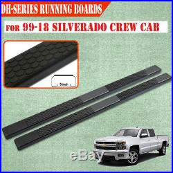 Fit 01-16 Chevy Silverado Crew Cab 5 Running Boards Side Step Nerf Bar BLK DH