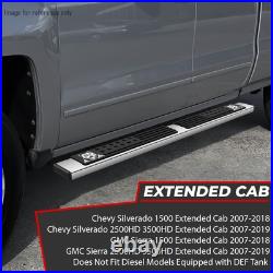 Fit 07-19 Silverado Sierra Extended Cab 6 Chrome Flat Running Board Step Bar