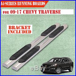 Fit 09-17 CHEVY TRAVERSE GMC ACADIA 4 Side Steps Nerf Bar Running Boards A S/S