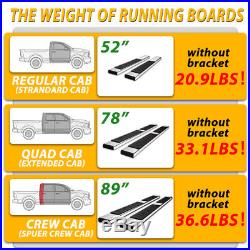 Fit 14-18 Silverado/Sierra Double Ext Cab 6 Nerf Bar Side Step Running Boards H