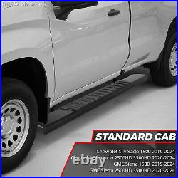 Fit 19-24 Silverado/Sierra 1500 2500 3500HD Standard Cab Step Bar Running Boards