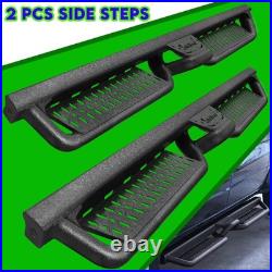 Fit 19-26 Silverado/Sierra 1500 Crew Cab Black Side Step Drop Bar Running Boards