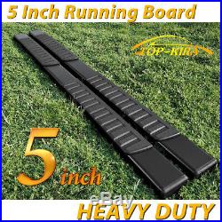 Fit 99-16 Chevy Silverado Double Cab 5 Running Boards Side Step Nerf Bar BLK H