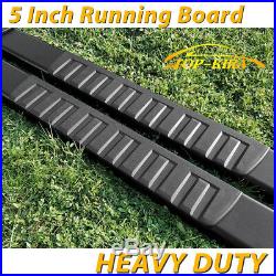 Fit 99-16 Chevy Silverado Double Cab 5 Running Boards Side Step Nerf Bar BLK H