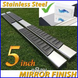 Fit 99-18 Chevy Silverado Double Cab 5 Running Boards Side Step Nerf Bar S/S H