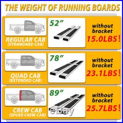 Fit 99-18 Chevy Silverado Double Cab 5 Running Boards Side Step Nerf Bar S/S H