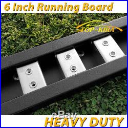 Fit 99-18 Chevy Silverado Double Cab 6 Running Boards Side Step Nerf Bar BLK H