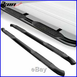 Fits 07-15 Chevy Silverado Extended Cab Black 4 Curved Running Boards