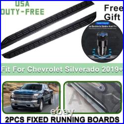 Fits Chevrolet Silverado 2019-2025 Fixed Running Boards Side Steps+CAR CHARGER