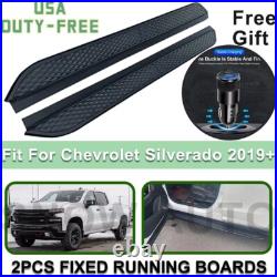Fits Chevrolet Silverado 2019-2025 Fixed Running Boards Side Steps+CAR CHARGER