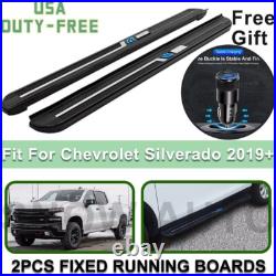 Fits Chevrolet Silverado 2019-2025 Fixed Running Boards Side Steps+CAR CHARGER
