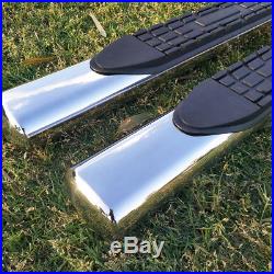 For 01-18 Chevy Silverado Crew Cab 4 Running Boards Side Step Chrome Oval S/S