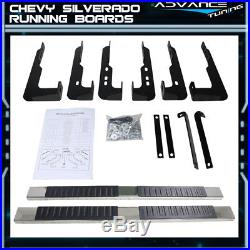 For 04-13 Chevy Silverado Crew Cab 6inch Side Step Bar Running Board Chrome Pair