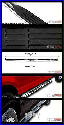 For 07-18 Chevy Silverado Crew Cab 3 Chrome Side Step Nerf Bars Running Boards