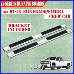 For 07-18 Chevy Silverado Crew Cab 4 Nerf Bar Running Board Side Step Chrome H