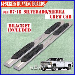 For 07-18 Chevy Silverado Crew Cab 4 Nerf Bar Running Boards Side Step S/S A