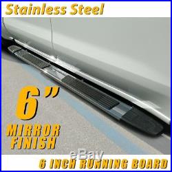 For 07-18 Chevy Silverado Crew Cab 6 Running Board Side Step Nerf Bar Chrome S