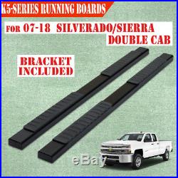 For 07-18 Chevy Silverado Double Cab 5 BLK Running Board Nerf Bar Side Step H