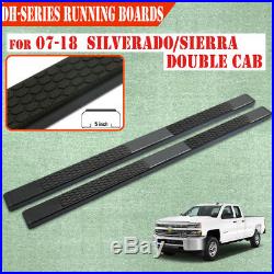 For 07-18 Silverado Double/Ext. Cab 5 Running Board Nerf Bar Side Step DH Black