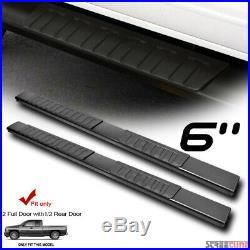 For 07-18 Silverado Ext/Double Cab 6Aluminum Black Side Step Running Boards