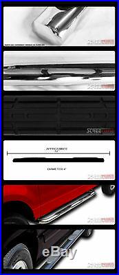For 07-18 Silverado/Sierra Ext 4 Oval Chrome Side Step Nerf Bars Running Boards