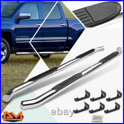 For 07-19 Silverado/Sierra Crew Cab 3 Side Step Nerf Bar Running Board Chrome