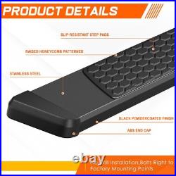 For 07-19 Silverado/Sierra Crew Cab 5.5 Honeycomb Step Pad Running Boards Black