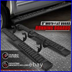 For 07-19 Silverado Sierra Ext Cab 6 Running Boards Side Step Nerf Bar Black
