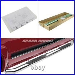 For 07-19 Silverado Sierra Ext Cab Stainless 3 Side Step Nerf Bar Running Board