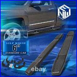 For 07-19 Silverado Sierra Standard Cab 6.25 W Aluminum Step Bar Running Boards