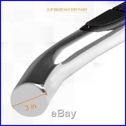 For 09-17 Chevy Traverse/GMC Acadia 3 Side Step Nerf Bar Running Board Chrome
