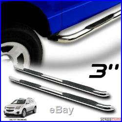 For 10-17 Equinox/Terrain 3 Chrome Stainless Side Step Bars Running Boards Hd