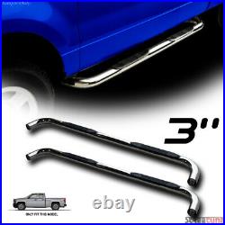 For 14-18 Chevy Silverado Double Cab 3 Chrome Side Step Nerf Bars Running Board