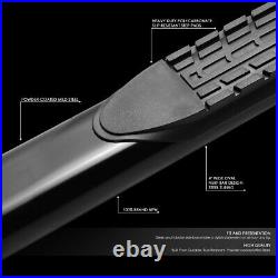 For 19-22 Silverado Sierra Crew Cab Black 4 Curved Oval Step Bar Running Board